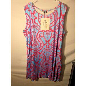 NWT New Cherfly Womens Plus Size 3XL 3X Summer Sundress Bright Vaction Vibes